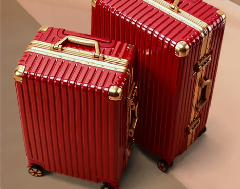 结婚行李箱陪嫁箱红色箱子拉杆箱女皮箱婚礼用...