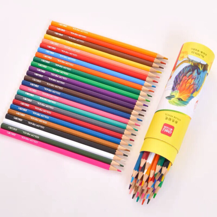 得力24色彩色铅笔，有60盒，6块一盒打包...