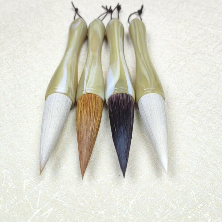 清仓处理 仿玉杆大斗笔提斗对联国画毛笔