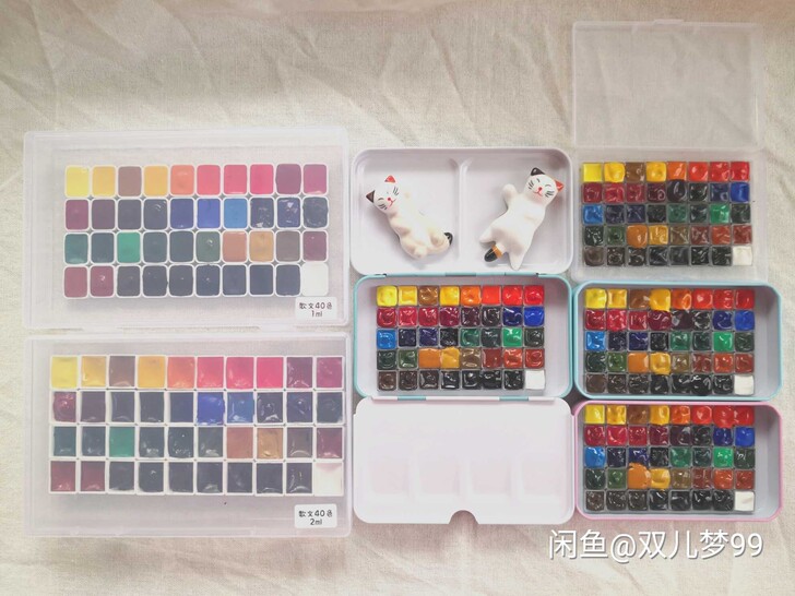 包邮温莎牛顿歌文40色水彩颜料分装全新0.5