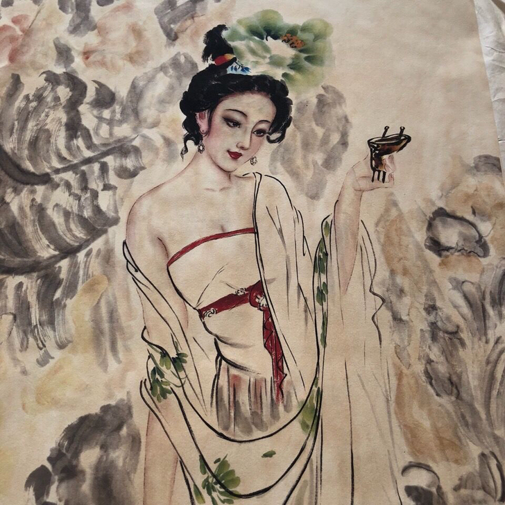 一张宣纸的画。如图 品相,没破损 没贴过...