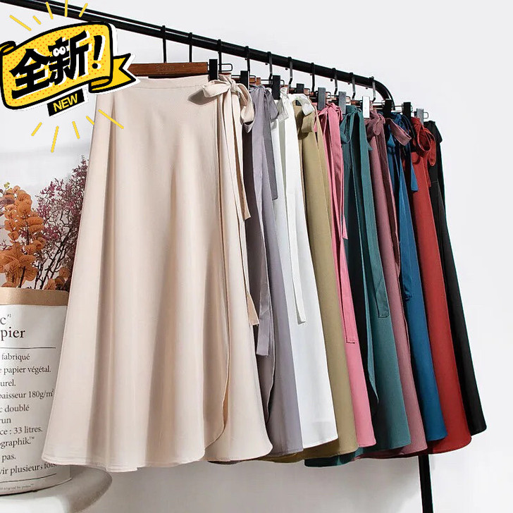 【19.9元一件清仓处理】纯色高腰雪纺韩版...