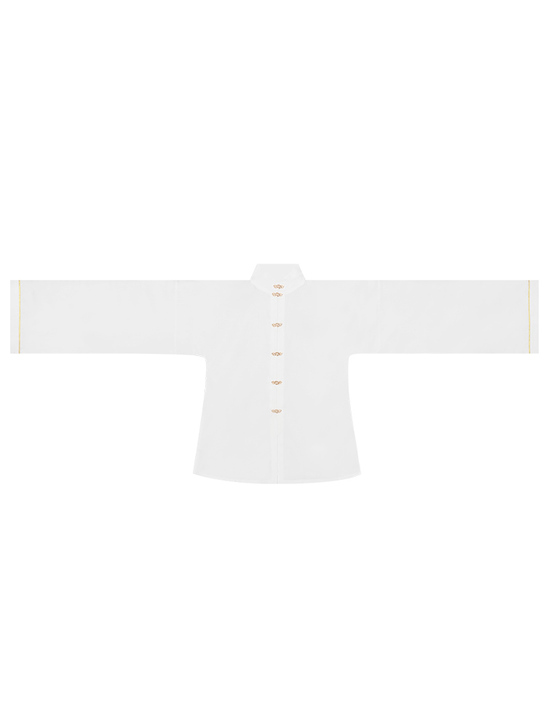 池夏 墨:白 明制立领对襟直袖交领琵琶袖短...