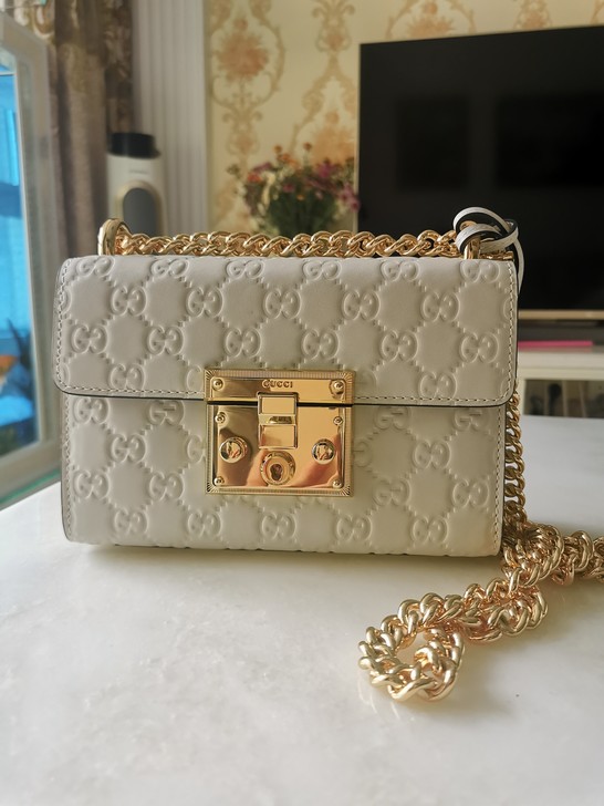 女士白色Padlock系列小号Gucc 9...
