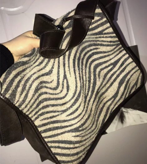 正品中古huntingWorld斑马纹麂皮...