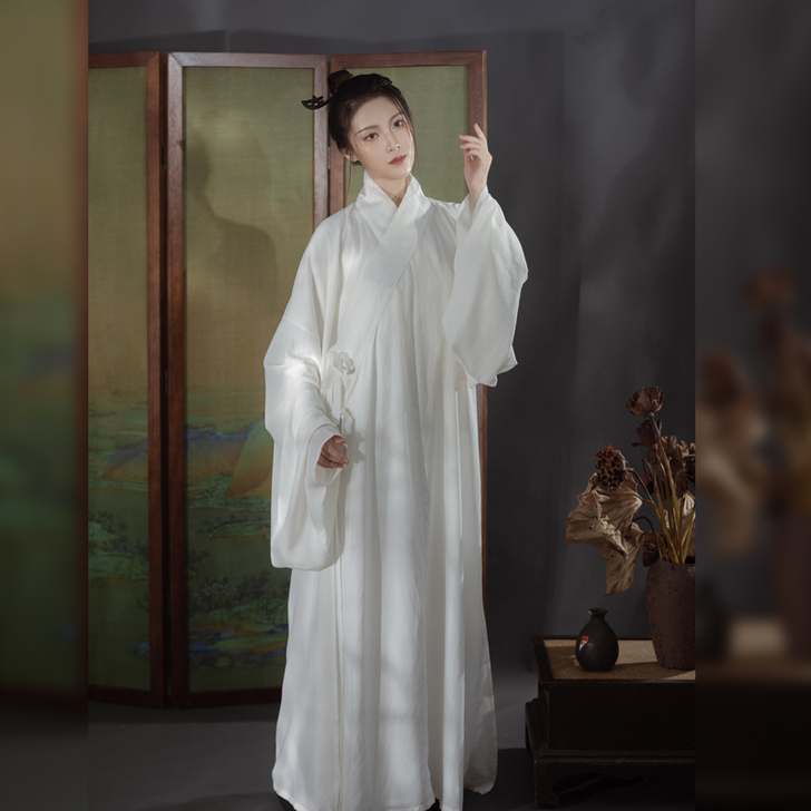 绣罗衣直裰白色汉服打底男女里衣居家服春夏秋...