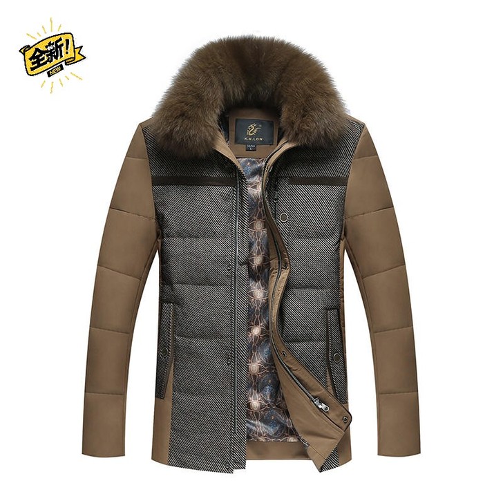 断码清仓整单尾货可脱卸狐狸毛领中老年80白...