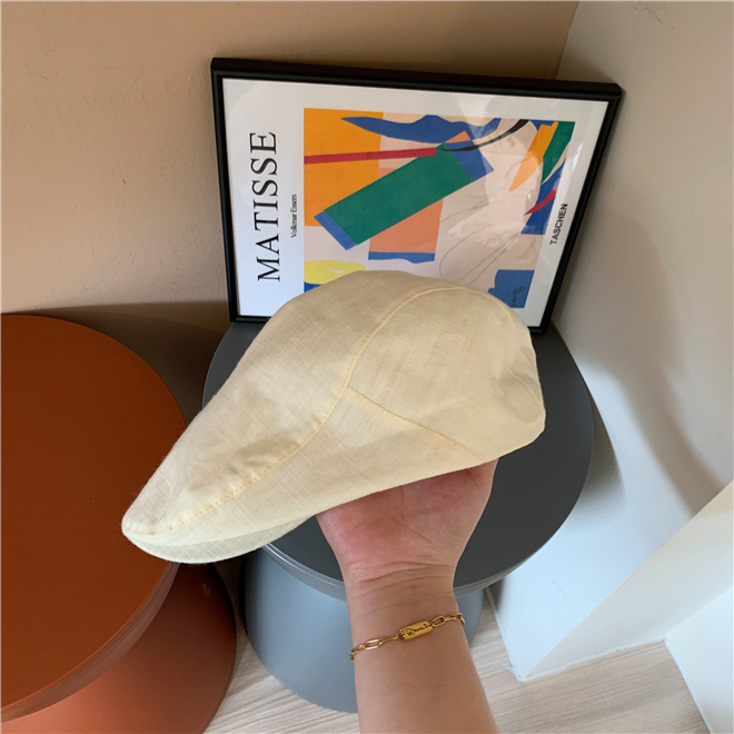 丁走走帽子女复古鸭舌帽薄款棉麻贝雷帽春夏大...