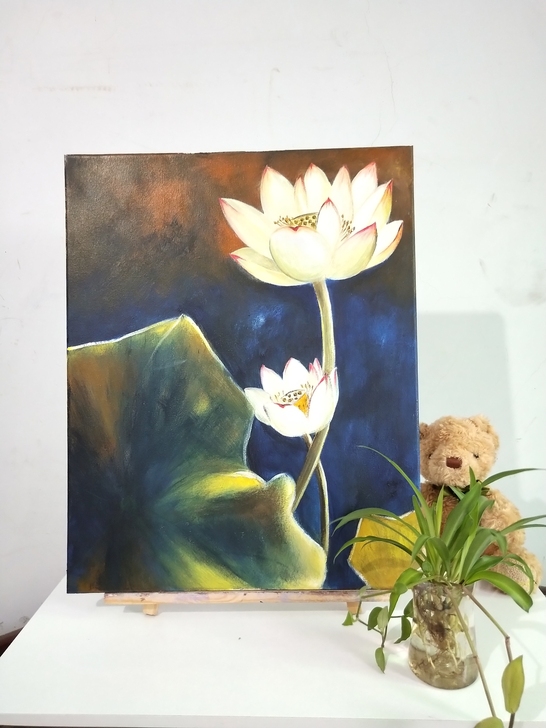 纯手绘油画作品  只带内框出，带外框289