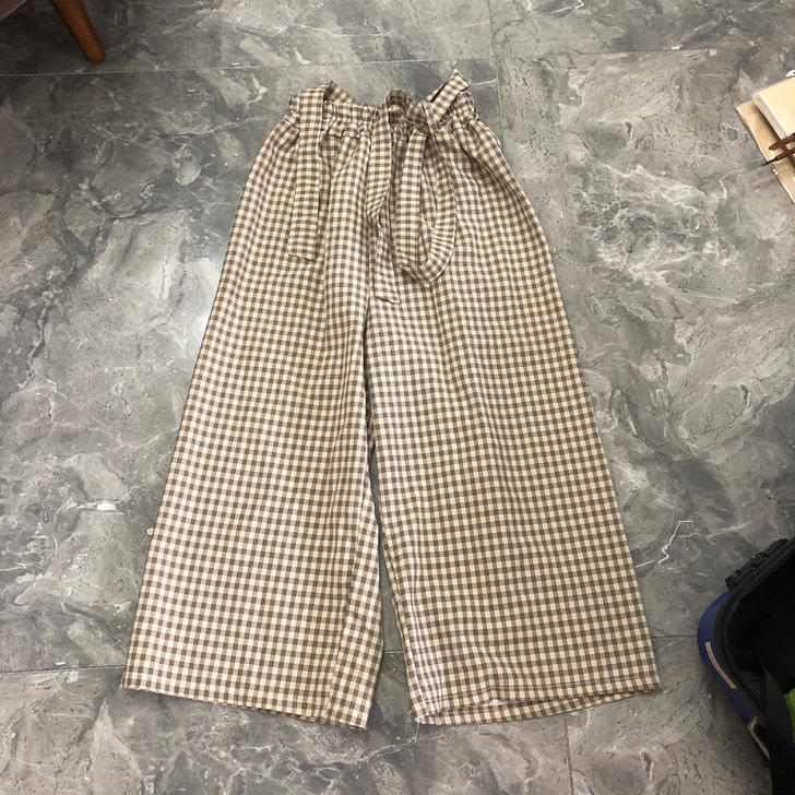 格子雪纺阔腿裤 均码