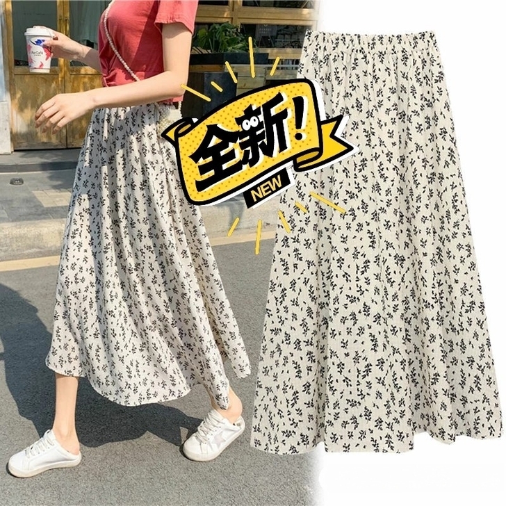 【特价处理】碎花半身裙长裙夏季复古百搭显瘦...