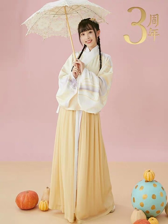 十三余小豆蔻儿[流风回雪]5色印花交领上衫...