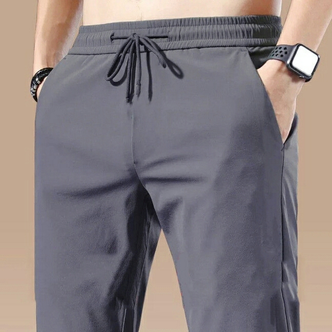 裤子男薄款透气休闲裤百搭宽松长裤男士修身大...