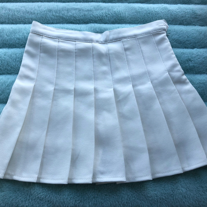 纯白色百褶短裙，棒球少女裙，jk短裙。厚薄...
