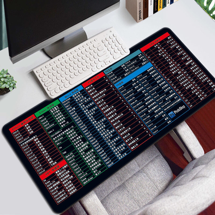 清仓处理办公快捷键超大鼠标垫电脑桌垫加厚锁...