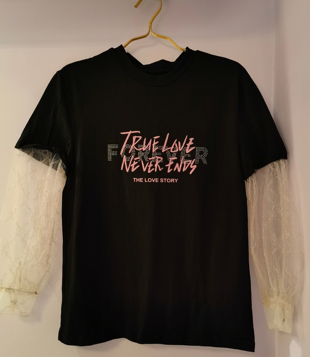 女士蕾丝拼接T恤