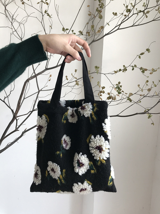 好玩丨vintage小众复古立体刺绣花朵布...