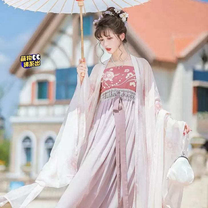 出池夏:霓羽 唐风诃子裙大袖衫套装 原创改...