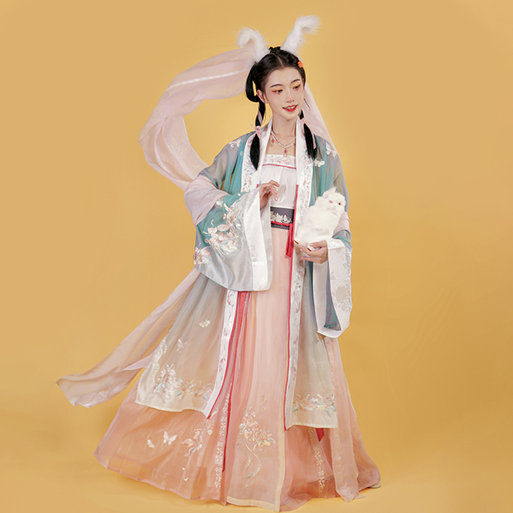 汉尚华莲非人哉漫画联名兔玉玉汉服女宋制对襟...