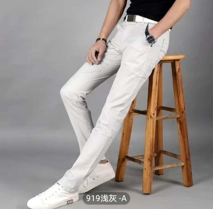 #节后鱼生#西装裤男 韩版直筒港风修身直筒...