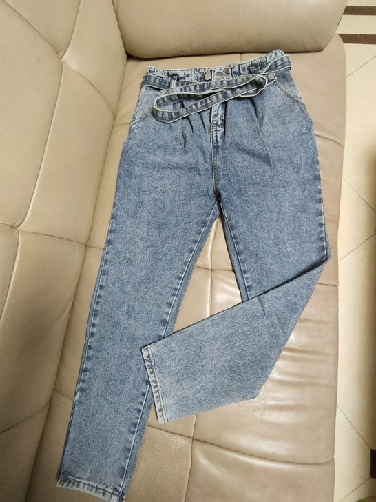 蓝色百搭 老爹裤 牛仔裤