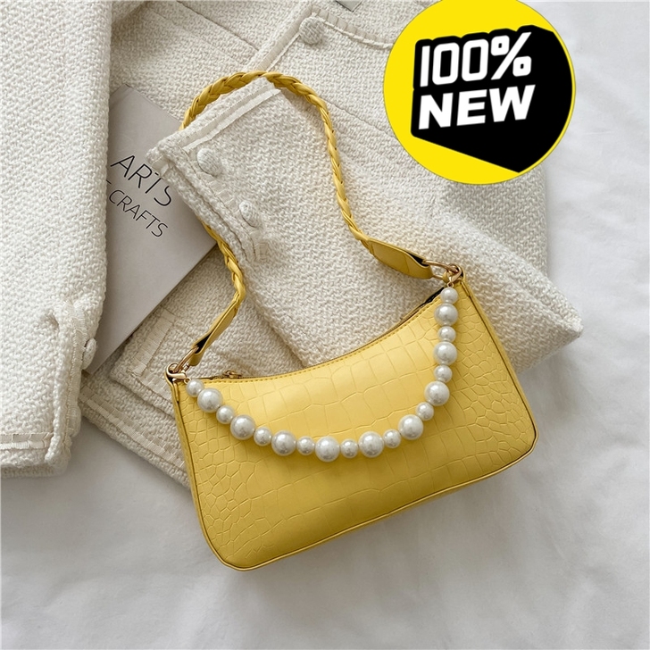 珍珠单肩包新款气质麻花手提单肩包时尚欧韩版...