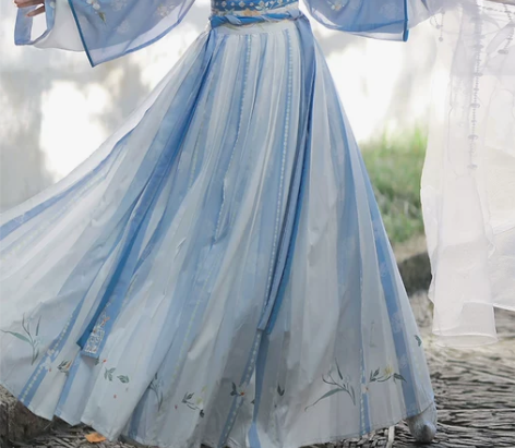 汉服女正品原创中国风晋制交领齐腰褶裙魏晋风...