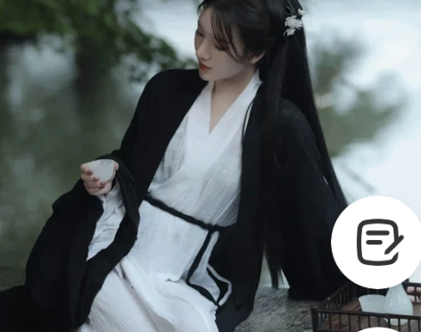 原创汉服女魏晋风黑色神明少女直裾大袖衫超