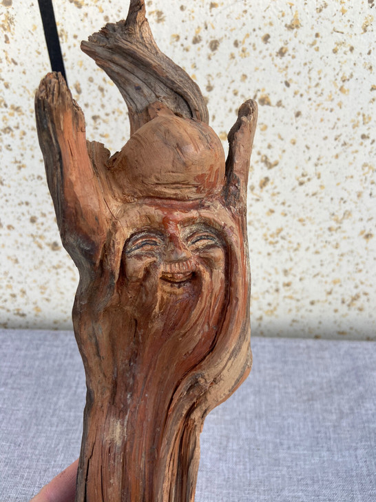 崖柏 雕刻 寿星 闲置杂项家里老人收来的,...