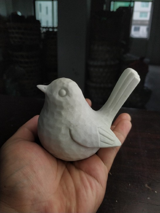 陶瓷哑光纯白鸟摆件，园林鱼缸造景，长10高...