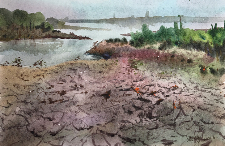 水彩画手绘原创作品装饰画水墨丹青