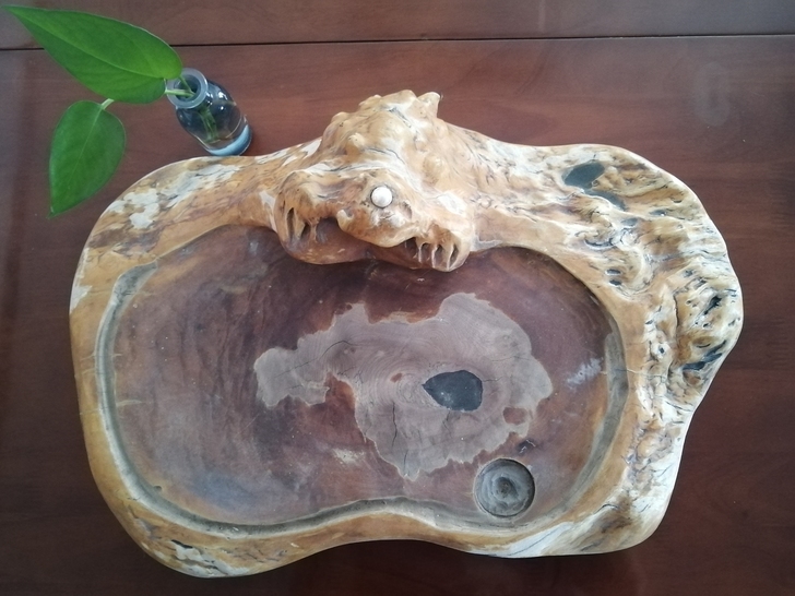实木茶盘，整块根雕，家中闲置，尺寸51*3...