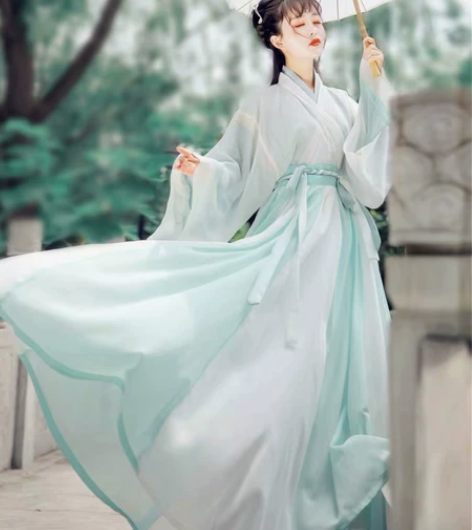 花溪子原创汉服【黛颜玉】晋制破裙交领齐腰三...