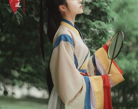 【柳上春风】晋制原创汉服魏晋拼色破裙女齐腰...