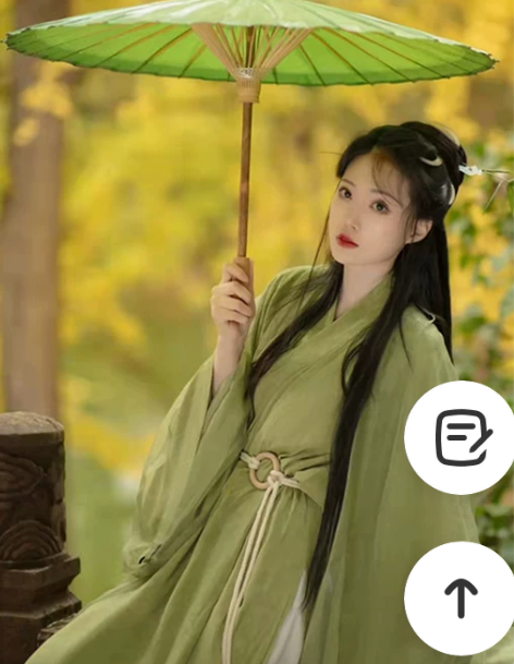 绿色汉服女夏款原创魏晋制古装超仙气飘逸广袖...