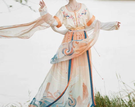 花槿轩原创山海有鹿唐制汉服女中国风敦煌飞天...