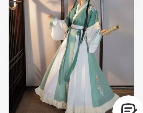 柒邑阑珊汉服女正品原创晋制交领半袖齐腰襦裙...