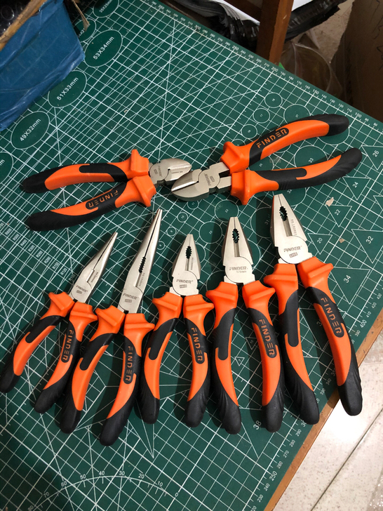 德国FIND工业级钢丝钳尖嘴钳斜口钳省力多...