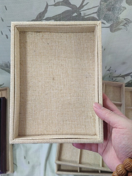 亚麻首饰展示托盘，尺寸20*15cm，没怎...
