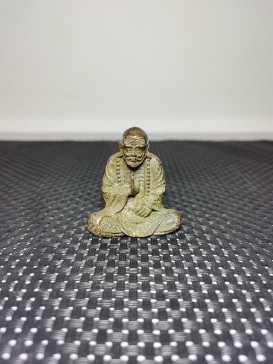 达摩祖师佛像摆件铜佛祖摆件佛摆铜器铜像，高50mm，重95克
