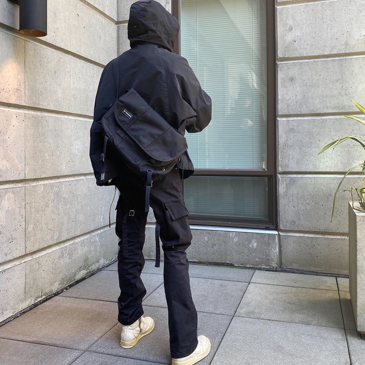 欧美高街休闲长裤GALLERY裤子显高绑带...