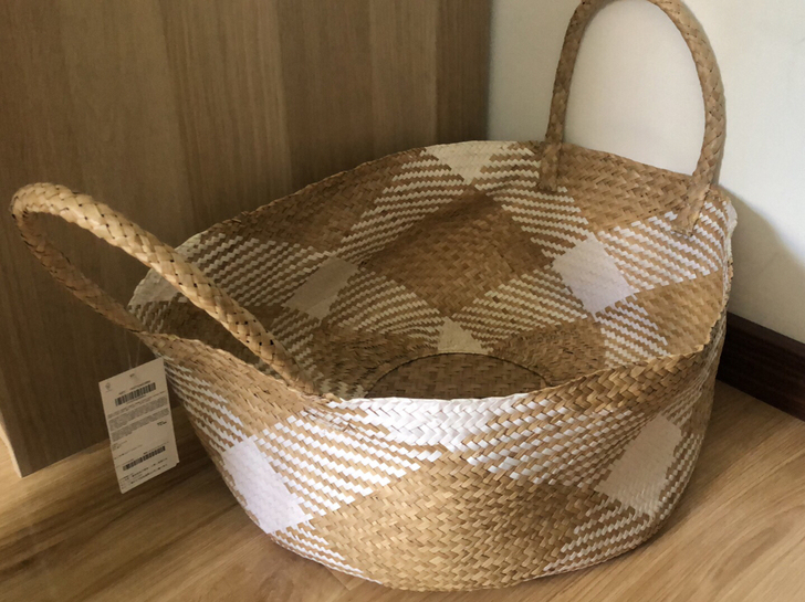 Zarahome收纳筐置物筐编织拼色收纳，...