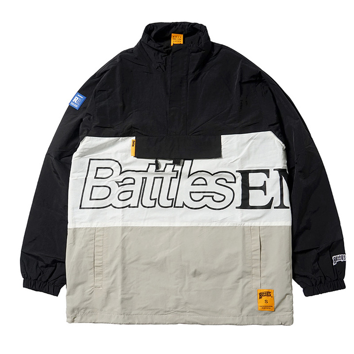 Battles 秋冬新品美式街头复古拼接机...