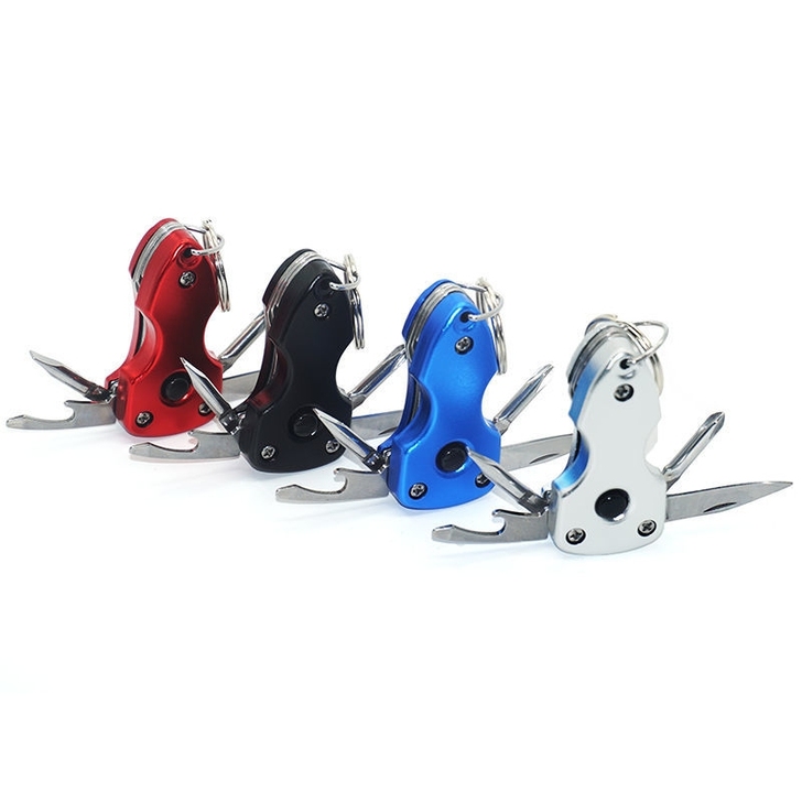 LED灯组合工具折叠刀防身便携迷你小刀钥匙...