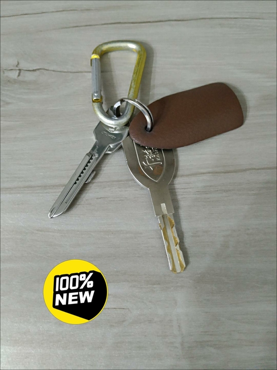 户外多功能钥匙刀开瓶器 6合一折叠迷你小刀...