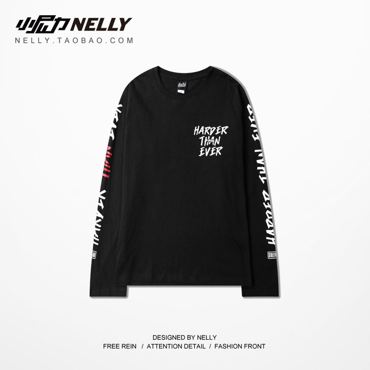 日系潮牌原宿涂鸦印花高街死飞滑板韩版打底衫...