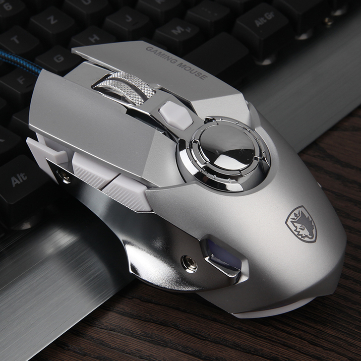 赛德斯机械鼠标有线游戏电竞金属加重水冷lo...