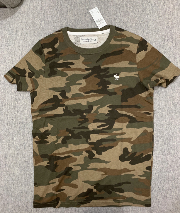 美国af男士迷彩圆领短袖T恤，基础款贴布印...