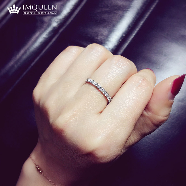 满碎钻石戒指女关节指环婚尾戒千颂伊全智贤同...