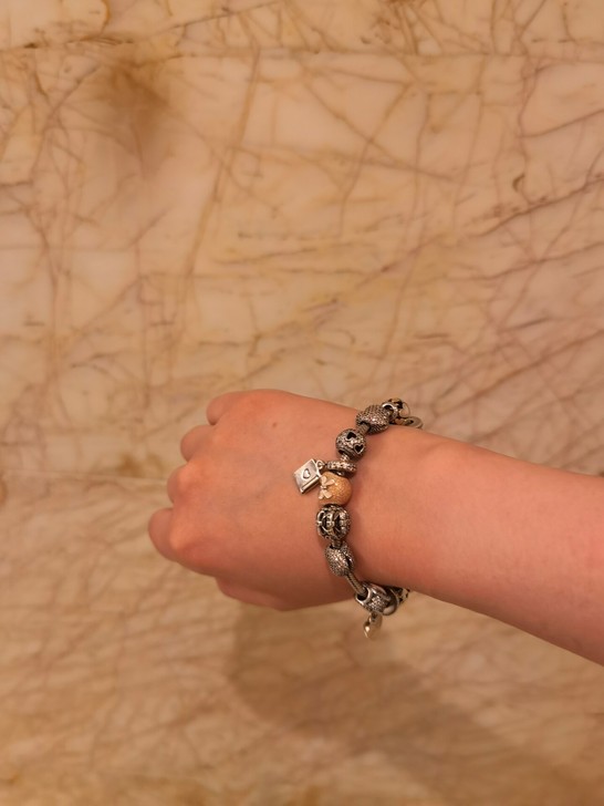 Pandora潘朵拉粉色爱心钻石手链粉色爱...